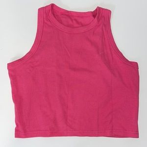 Hot Pink Ribbed Tank Top